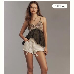 By Anthropologie Floral
Crochet Babydoll Sweater Tank